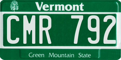 VT license plate CMR792