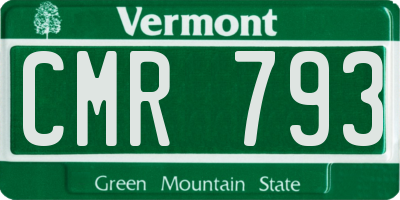 VT license plate CMR793