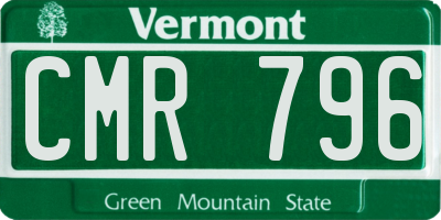 VT license plate CMR796