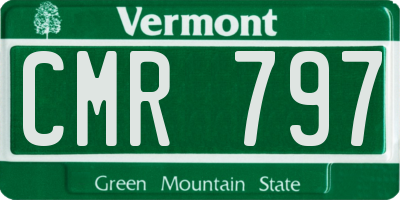 VT license plate CMR797