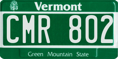 VT license plate CMR802