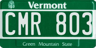 VT license plate CMR803