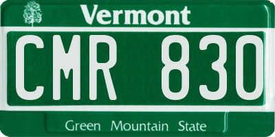 VT license plate CMR830