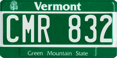 VT license plate CMR832