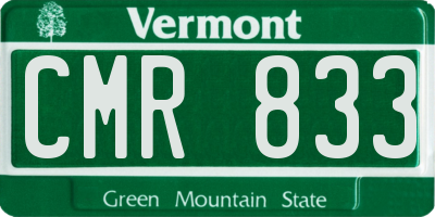 VT license plate CMR833