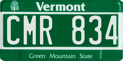 VT license plate CMR834