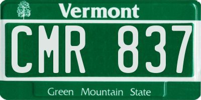 VT license plate CMR837