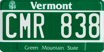VT license plate CMR838