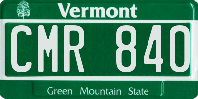 VT license plate CMR840