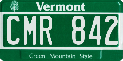 VT license plate CMR842