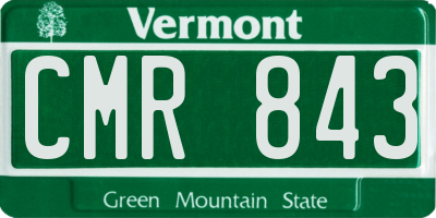VT license plate CMR843