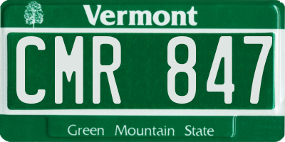 VT license plate CMR847