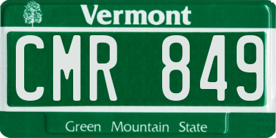 VT license plate CMR849