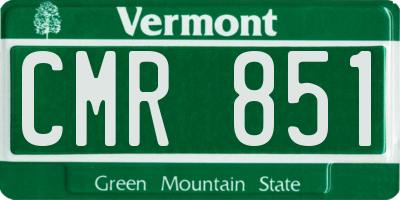 VT license plate CMR851