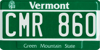 VT license plate CMR860