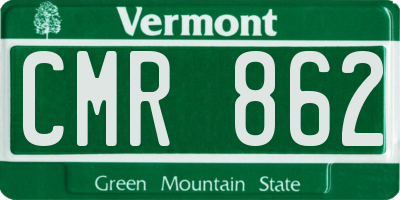 VT license plate CMR862