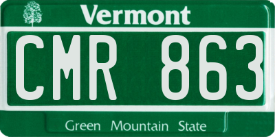 VT license plate CMR863