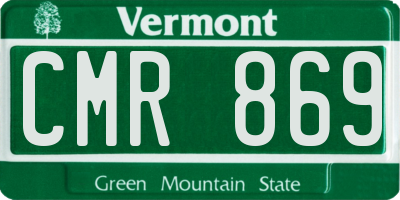 VT license plate CMR869