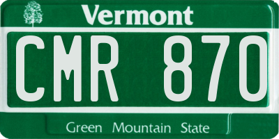 VT license plate CMR870