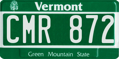 VT license plate CMR872