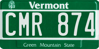 VT license plate CMR874