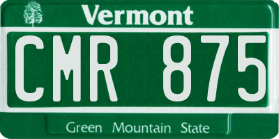VT license plate CMR875