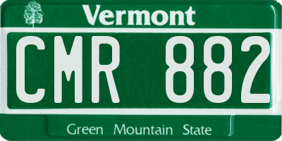 VT license plate CMR882