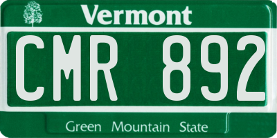 VT license plate CMR892
