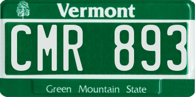 VT license plate CMR893