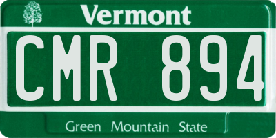 VT license plate CMR894