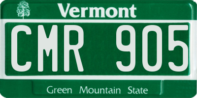 VT license plate CMR905