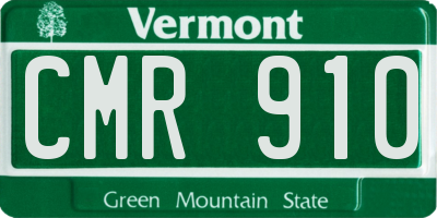 VT license plate CMR910