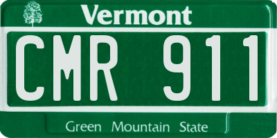 VT license plate CMR911