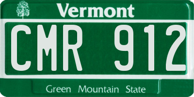 VT license plate CMR912