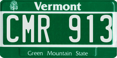 VT license plate CMR913
