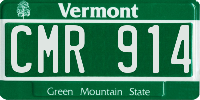 VT license plate CMR914