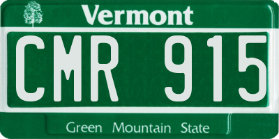 VT license plate CMR915