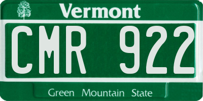 VT license plate CMR922
