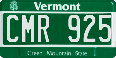 VT license plate CMR925