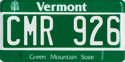 VT license plate CMR926