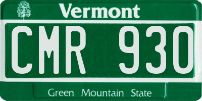 VT license plate CMR930