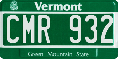VT license plate CMR932