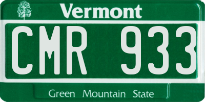 VT license plate CMR933
