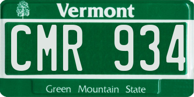 VT license plate CMR934