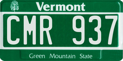 VT license plate CMR937