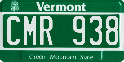 VT license plate CMR938