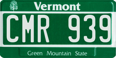 VT license plate CMR939
