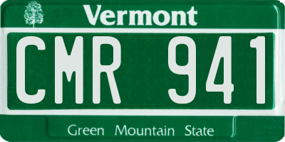VT license plate CMR941