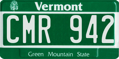 VT license plate CMR942