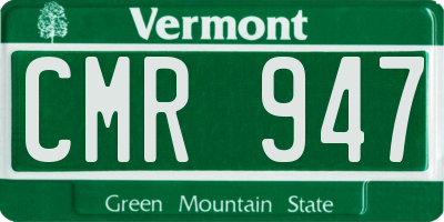 VT license plate CMR947